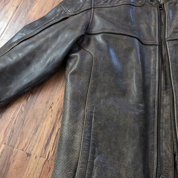 Brown leather jacket, Highway 21 lg Gasser jacket, - Picture 8 of 9